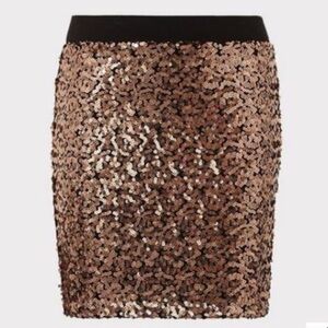 Torrid Gold Sequin Mini Skirt / size 1 / women’s 14